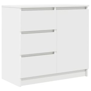 vidaXL Бюфет с чекмеджета, бял, 71x35x65 см, инженерно дърво