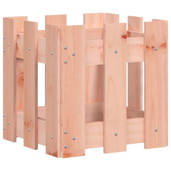 vidaXL Градинска кашпа с дизайн на ограда 30x30x30 см дугласки масив