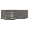 vidaXL Градинска повдигната леха поцинкована стомана сиво