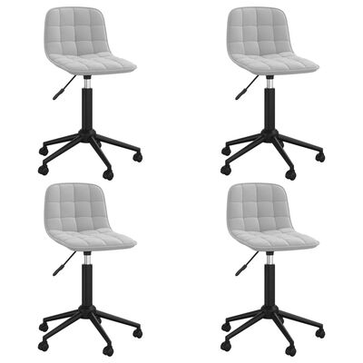 vidaXL Въртящи се трапезни столове, 4 бр, светлосиви, кадифе