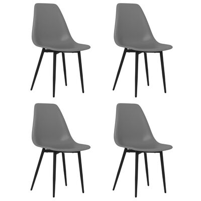 vidaXL Трапезни столове, 4 бр, сиви, PP