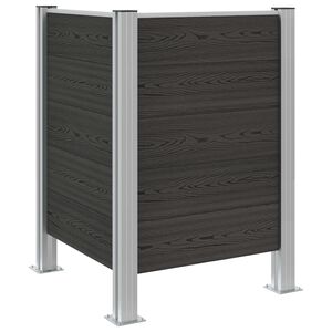 vidaXL Оградка за кошче Сиво 85 x 85 x 115 см Алуминий и WPC