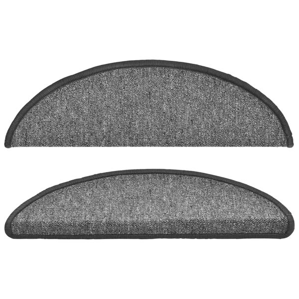 vidaXL Изтривалки за стълби, 10 бр., 56x17x3 см, тъмносиви, полукръгли