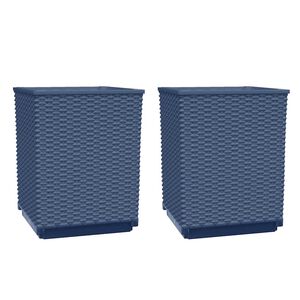 vidaXL Кашпи, 2 бр, синьо сив, 30x30x37 см, полипропилен