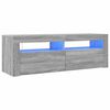 vidaXL ТВ шкаф с LED осветление, сив сонома, 120x35x40 см