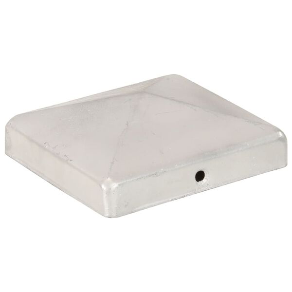 vidaXL Пирамидни капаци за ограден стълб 6 бр поцинковани 101x101 мм