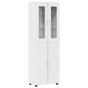 vidaXL Висок шкаф FLORIN 60 x 35 x 182 см Лъскаво бяло