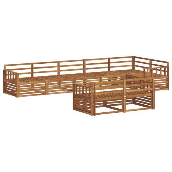 vidaXL Комплект дивани за открито 8 pcs Естествен