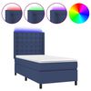 vidaXL Боксспринг легло с матрак и LED, синьо, 80x200 см, плат