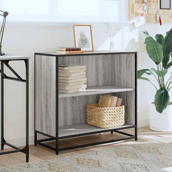 vidaXL Шкаф за книги Grey Sonoma 80,5x35x76 cm Инженерна дървесина