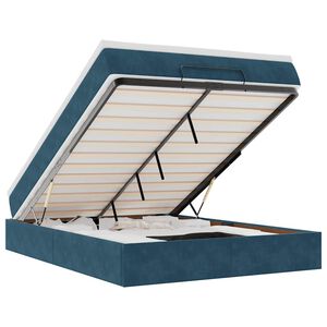 vidaXL Османско легло с матрак Тъмно синьо 140x190cm кадифе