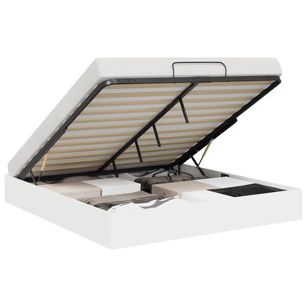 vidaXL Отоманско легло със съхранение Бяло 193 x 120 x 25 см ПДЧ