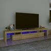 vidaXL ТВ шкаф с LED осветление, дъб сонома, 230x36,5x40 см