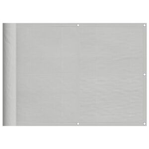 vidaXL Балконски параван, светлосив, 75x600 см, 100% полиестер оксфорд