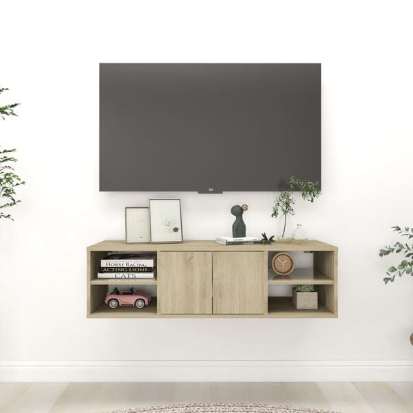 vidaXL Стенен рафт, дъб сонома 102x30x29 см, инженерно дърво