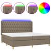 vidaXL Боксспринг легло с матрак и LED, таупе, 200x200 см, плат