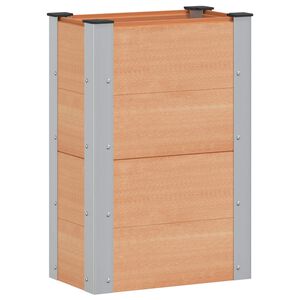 vidaXL Градинска повдигната леха Кафяво 50 x 30 x 72 см WPC и алуминий