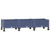 vidaXL Градинска саксия с колела Синьо сиво 120 x 40 x 33 см ПП