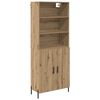 vidaXL Висок шкаф Дъб 69,5 x 32,5 x 180 см Инженерна дървесина