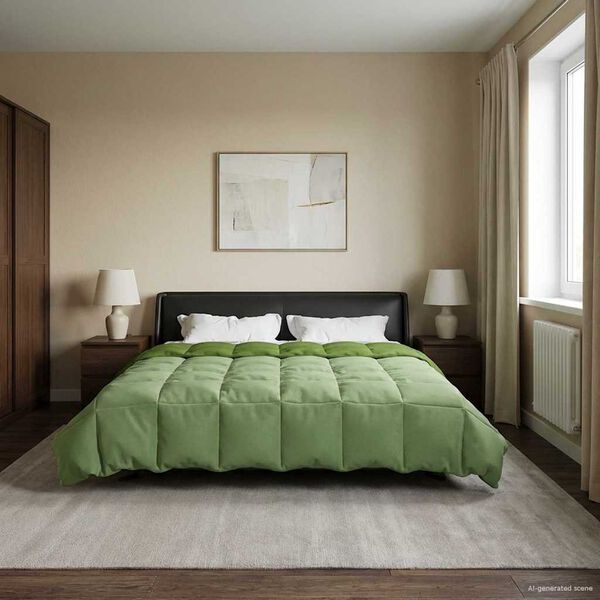 vidaXL Летен юрган Патичено Зелен 220 x 260 cm Микрофибър