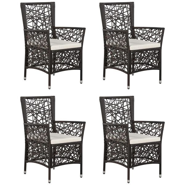 vidaXL Градински трапезен комплект, 5 части, кафяв