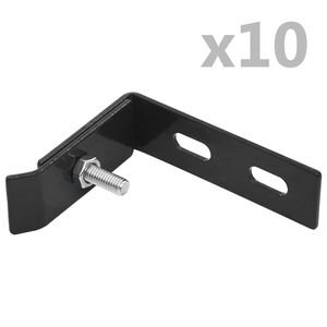 vidaXL Ъглови крепежни планки, 10 комплекта, антрацит