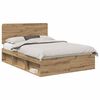 vidaXL Рамка за легло Дъб Артизан 150 x 200 cm Солидно борово дърво