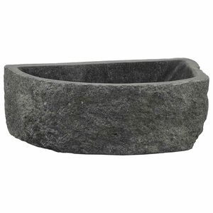 vidaXL Монтирана на стена мивка Сив 45 x 35 x 15 см Речен камък