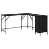 vidaXL Бюро Черния дъб Инженерна дървесина 141 x 141 x 75 см