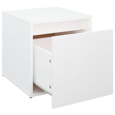 vidaXL Кутия с чекмедже, бяла, 40,5x40x40 см, инженерно дърво