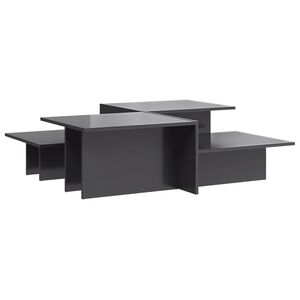 vidaXL Маси за кафе, 2 бр, сив гланц, инженерно дърво
