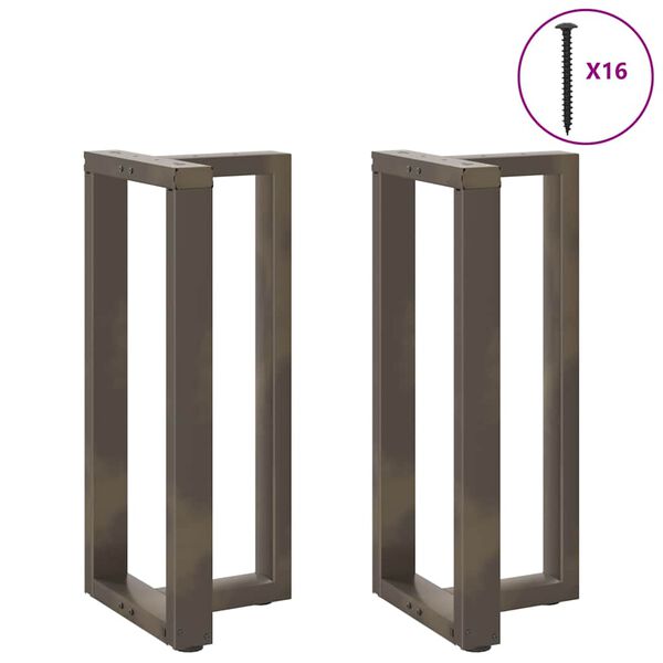 vidaXL Крака за бар маса, Т-образни, 2 бр., черни, 40x35x(90-91) см, стомана