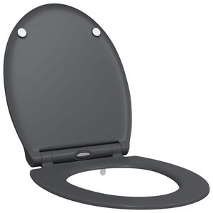 vidaXL Тоалетна седалка Антрацит 45,5 x 37,5 x 3,8 см Дуропласт