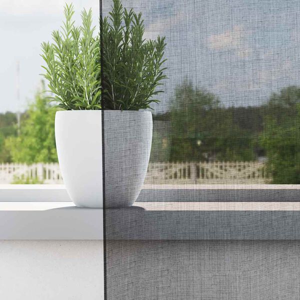 vidaXL Пердета от воал с втулки, 2 бр, черно, 140x140 см