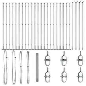 vidaXL Стълб за ограда. Сребристо