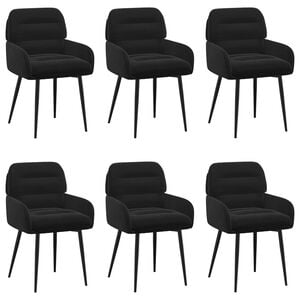vidaXL Обедени столове 6 pcs Кадифе Черно 59 x 59,5 x 90 см