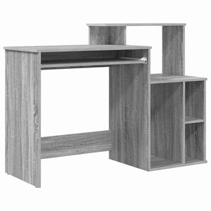 vidaXL Бюро Сив Сонома 120,5 x 44 x 88,5 см Инженерна дървесина