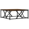 vidaXL Кафе маса, опушен дъб, 70x70x30 см, инженерно дърво