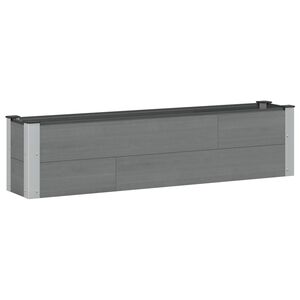 vidaXL Градинска повдигната леха Сиво 150 x 30 x 36 см WPC и алуминий