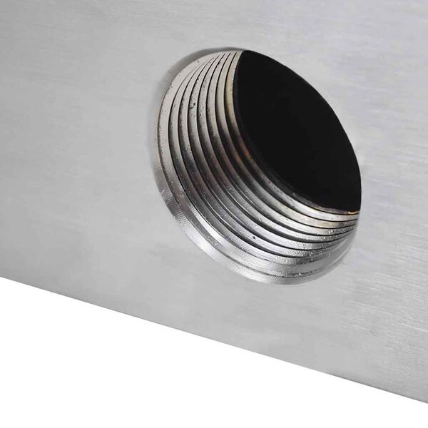 vidaXL Правоъгълен фонтан за басейн, неръждаема стомана, 30 см