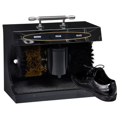vidaXL Електрическа машина за полиране на обувки, автоматична, черна
