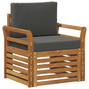vidaXL Външен диван Солидно акациево дърво и полиестер Натурално