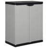 vidaXL Градински шкаф за съхранение с 1 рафт сиво-черен 68x40x85 см