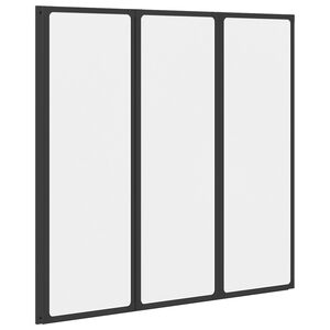 vidaXL Душ параван Черен 120 x 2 x 117 см Алуминий и PP