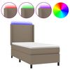 vidaXL Боксспринг легло с матрак и LED, таупе, 90x200 см, плат