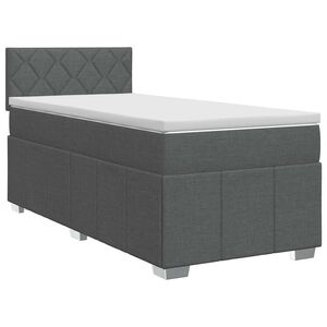 vidaXL Континентално легло с матрак Тъмносиво 90 x 190 cm Текстил