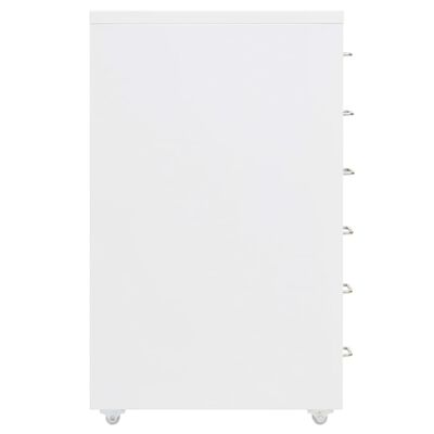 vidaXL Мобилен офис шкаф, бял, 28x41x69 см, метал