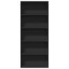vidaXL Библиотека, черна, 80x30x189 см, инженерно дърво