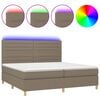 vidaXL Боксспринг легло с матрак и LED, таупе, 200x200 см, плат
