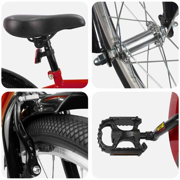 vidaXL Детски Велосипед 20 инча за 6&ndash;11 години Червено